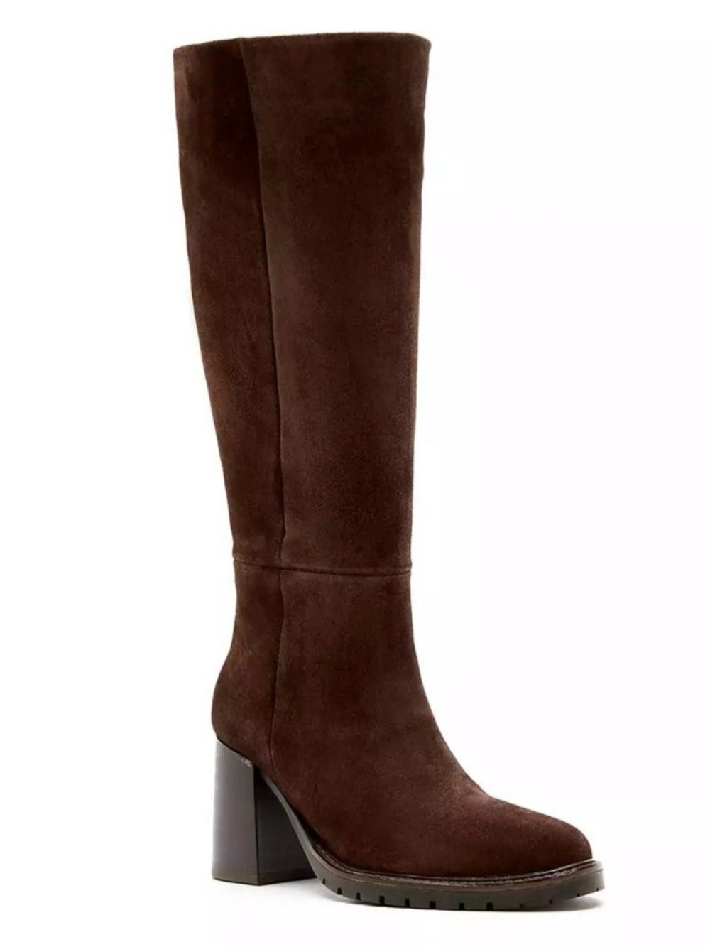 La Canadienne Women's Lanna City Dry Stacked Heel Boots - Brown Suede - NWT